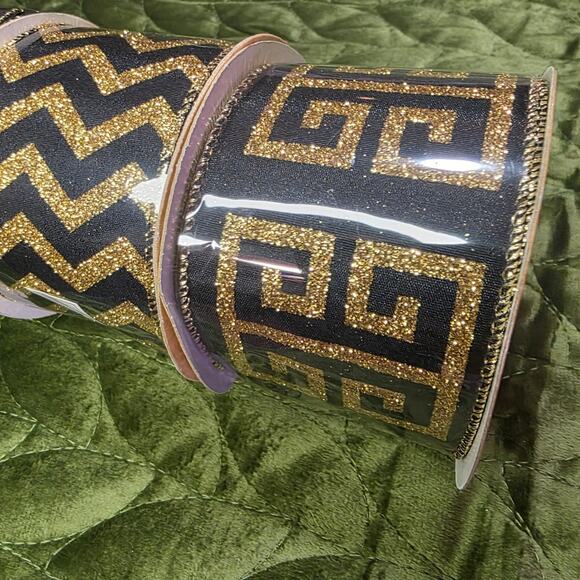 The Robert Stanley Collection Black & Gold Glitter Ribbons Bundle - Picture 2 of 5